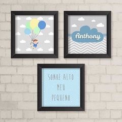 Kit de Quadros Sonhe Alto, Balão e Nuvem - comprar online