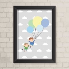 Quadro Infantil Meninos e Balões - comprar online