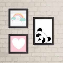 Kit de Quadros Arco-Íris, Coração e Panda - comprar online