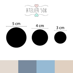 Adesivos Bolinhas Azul e Bege 3, 4 e 5cm - comprar online