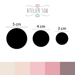 Adesivos Bolinhas cores Marsala e Bege 3, 4 e 5cm - comprar online