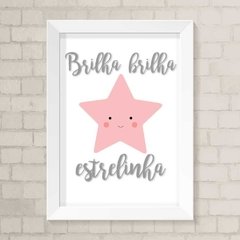 Quadro Infantil Brilha Brilha Estrelinhas Rosa