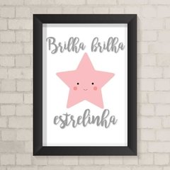 Quadro Infantil Brilha Brilha Estrelinhas Rosa - comprar online