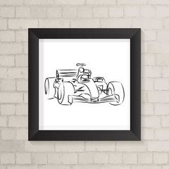 Quadro Infantil Fórmula 1 Preto e Branco - comprar online