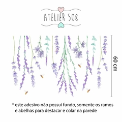 Adesivos Ramos Pendentes de Lavanda e Abelhas - comprar online