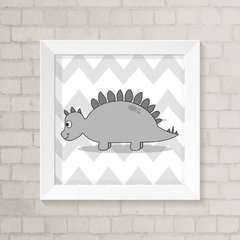 Quadro Infantil Dino Cinza