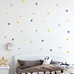 Adesivos Estrelas Amarelo e Cinza