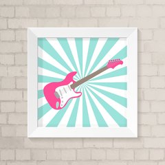 Quadro Infantil Guitarra Rosa