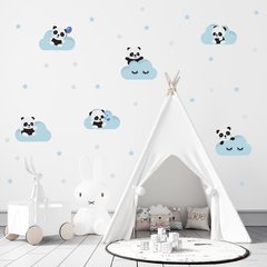 Adesivos Panda Nuvem Azul