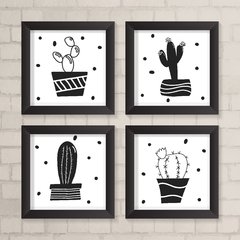 Kit de Quadros Cactus Preto e Branco - comprar online