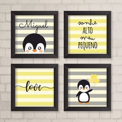 Kit de Quadros Pinguim Amarelo - comprar online