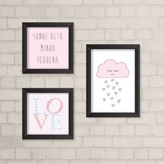 Kit de Quadros Love Nuvem Rosa - comprar online