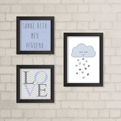 Kit de Quadros Love Nuvem Azul - comprar online