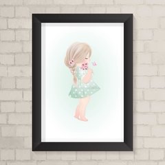 Quadro Infantil Menina Aquarela - comprar online