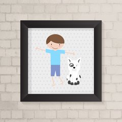 Quadro Infantil Menino e Cachorro - comprar online