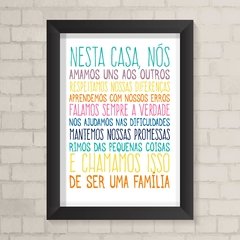 Quadro Casa Ser uma Família - comprar online