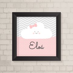 Quadro com Nome Nuvem Chevron Menina - comprar online