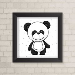 Quadro Infantil Panda Preto e Branco - comprar online