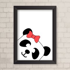 Quadro Infantil Panda com Laço - comprar online
