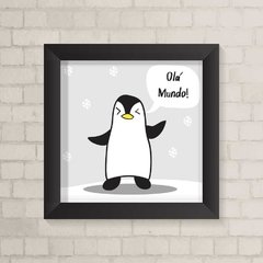 Quadro Infantil Olá Mundo Pinguim - comprar online