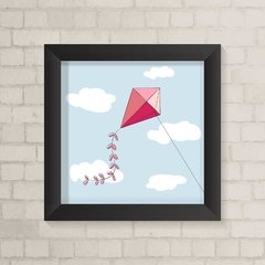 Quadro Infantil Pipa Rosa - comprar online