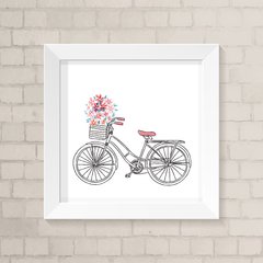 Quadro Infantil Bicicleta e Flores