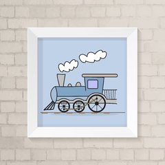 Quadro Infantil Trem Azul