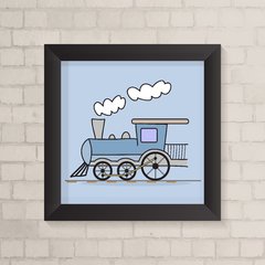 Quadro Infantil Trem Azul - comprar online