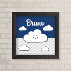Quadro com Nuvem e Nome Menino Azul Marinho - comprar online