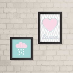 Kit de Quadros Nuvem e Coração com Nome - comprar online