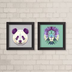 Kit de Quadros Panda e Leão - comprar online