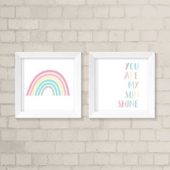 Kit de Quadros Arco Iris You Are My Sunshine