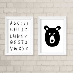 Kit de Quadros Urso e Alfabeto