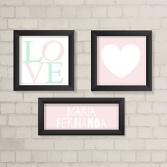 Kit de Quadros Love e Coração - comprar online