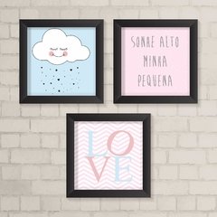 Kit de Quadros Love Azul e Rosa - comprar online