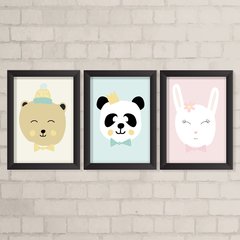 Kit de Quadros Bichinhos, Panda, Urso e Coelho - comprar online