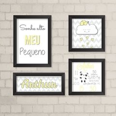 Kit de Quadros Sonhe Alto, Nuvem, nome e nascimento - comprar online