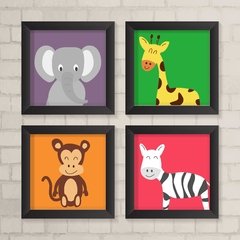 Kit de Quadros Animais Coloridos - comprar online