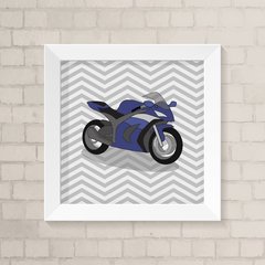 Quadro Infantil Moto Azul