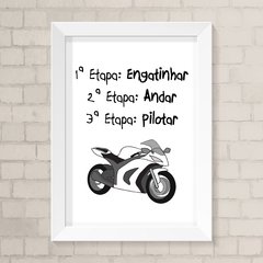 Quadro Infantil Pilotar Moto