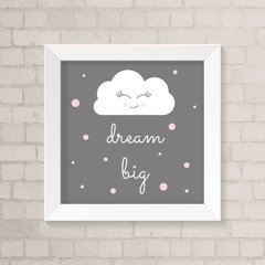 Quadro Infantil Dream Big Nuvem Menina
