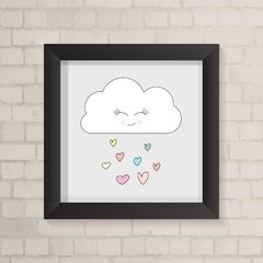 Quadro Infantil Nuvem e Corações Coloridos - comprar online