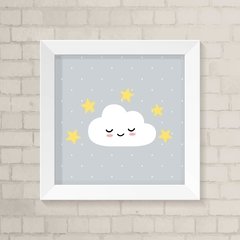 Quadro Infantil Nuvem e Estrelas Amarelas