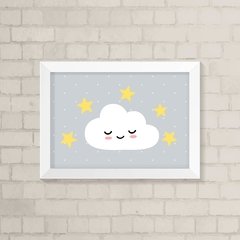 Quadro Infantil Nuvem e Estrelas