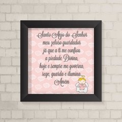 Quadro Infantil Oração Santo Anjo Menina - comprar online