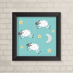 Quadro Infantil Ovelhas e Estrelas - comprar online