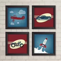 Kit de Quadros Avião, Carro, Moto e Foguete - comprar online