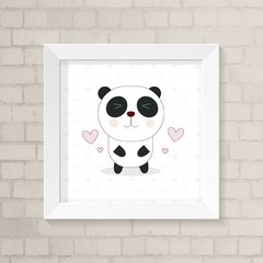 Quadro Infantil Panda e Coração