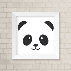 Quadro Infantil Panda Preto e Branco