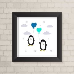 Quadro Infantil Pinguins e Balões - comprar online